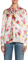 Thumbnail for your product : Balenciaga Polka-Dotted Floral Jacquard Silk Scarf Blouse