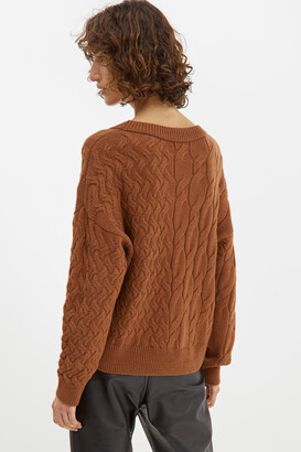 SABA Chloe Double Cable Wool Blend Knit