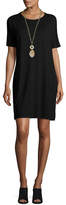 Thumbnail for your product : Eileen Fisher Short-Sleeve Lightweight Jersey Dress, Black
