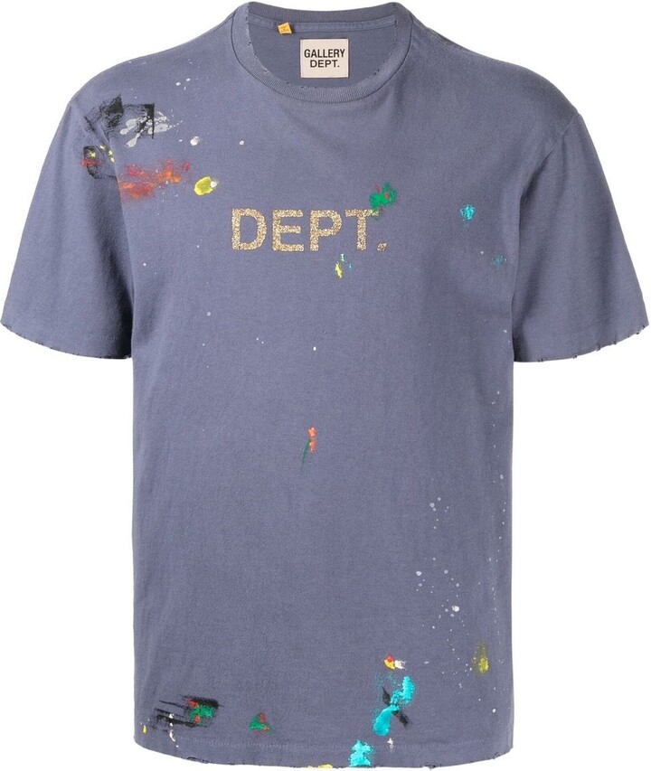 Amiri Splatter-Paint Logo-Print Cotton T-Shirt - ShopStyle