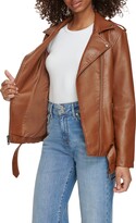 Thumbnail for your product : Levi's Longline Belted Faux Leather Moto Jacket