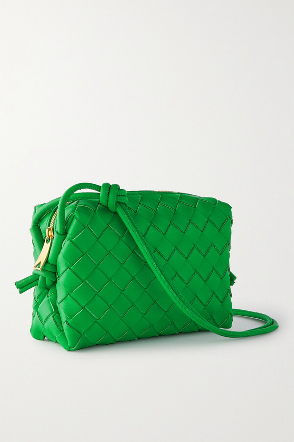 Buy Bottega Veneta Loop Intrecciato Shoulder Bag 'Parakeet/Gold
