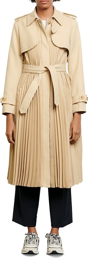 Sandro Pleated Trench Coat ShopStyle