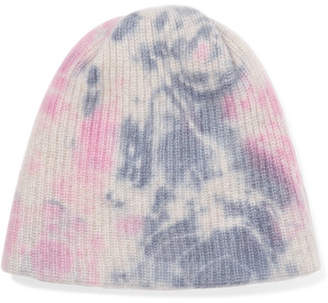 The Elder Statesman Watchman Tie-dyed Ribbed Cashmere Beanie - Pink