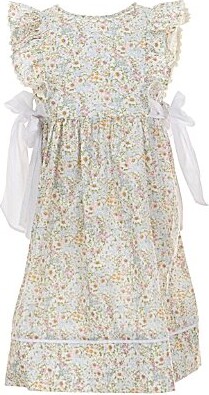 Edgehill Collection Little Girls Side-Tie Sleeveless Floral Dress