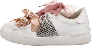 Valentino Leather Crystal Embellishments Sneakers