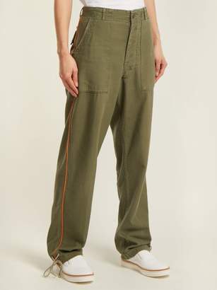 Myar - Usp70 American Cotton Cropped Trousers - Womens - Green