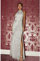 Thumbnail for your product : Little Mistress Delyla Grey Floral Sequin Maxi Dress