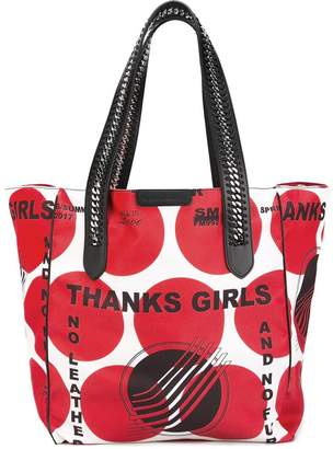 Stella McCartney Thanks Girls print Falabella GO tote bag