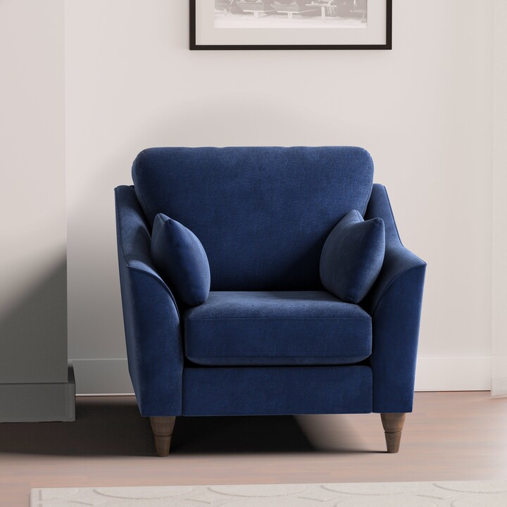 Dunelm Sophia Plush Chenille Armchair Navy ShopStyle