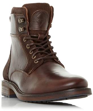 Dune - Brown 'Colchester' Cuffed Lace Up Worker Boots