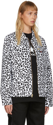 Noon Goons Black & White Denim Leopard Jacket