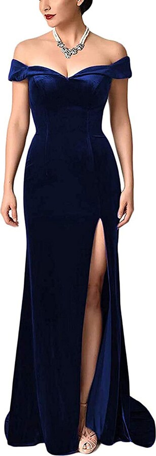 blue velvet evening gown Big sale - OFF 73%