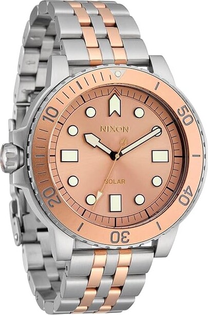 Nixon Stinger 44 Men's Watches Silver/Coral Stainless Steel/Steel