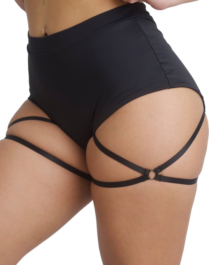 BZB Women's Booty Shorts with Garters High Waisted Workout Pole