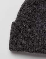 Thumbnail for your product : ASOS Design DESIGN mini fisherman beanie in brushed charcoal