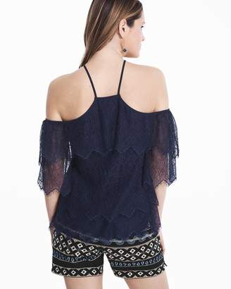 Whbm Lace Tiered Halter Top
