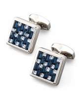 Thumbnail for your product : Tateossian Interlock Crystal Cuff Links, Blue
