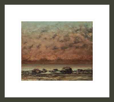 1000Museums The Black Rocks at Trouville by Gustave Courbet -Framed Giclee Print