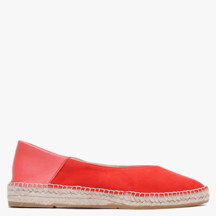 Carmen Saiz Red Suede & Leather Pointed Toe Espadrilles - ShopStyle
