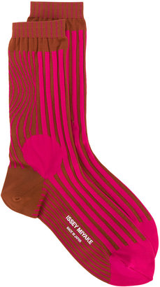 Issey Miyake intarsia stripe socks