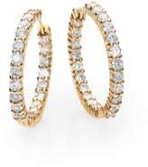 Thumbnail for your product : Roberto Coin Diamond & 18K Gold Inside-Outside Hoop Earrings/1"