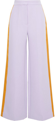 Roksanda Satin-trimmed Crepe Wide-leg Pants
