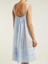 Thumbnail for your product : Three Graces London Linton Sleeveless Cotton Voile Nightdress - Womens - Light Blue