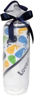 Raindrops Baby Boys Loved 2 Pc Hooded Towel Set Blueberry Whales