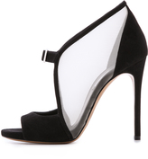 Thumbnail for your product : Casadei Mesh & Suede Booties