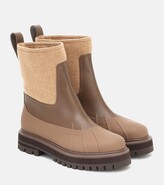 Thumbnail for your product : Loro Piana Regent leather and cashmere ankle boots