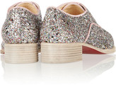 Thumbnail for your product : Christian Louboutin Zazou glitter-finished canvas brogues