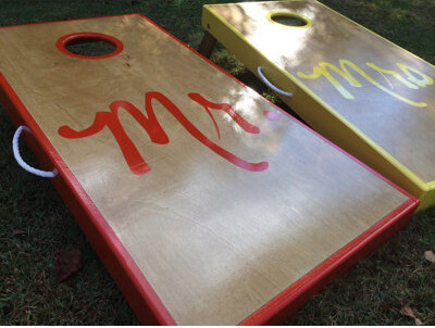 West Georgia Cornhole 10 Piece Mr. and Mrs. Custom Cornhole Board Set