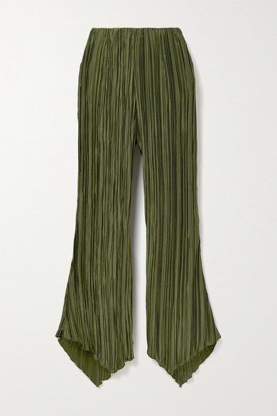army green flare pants