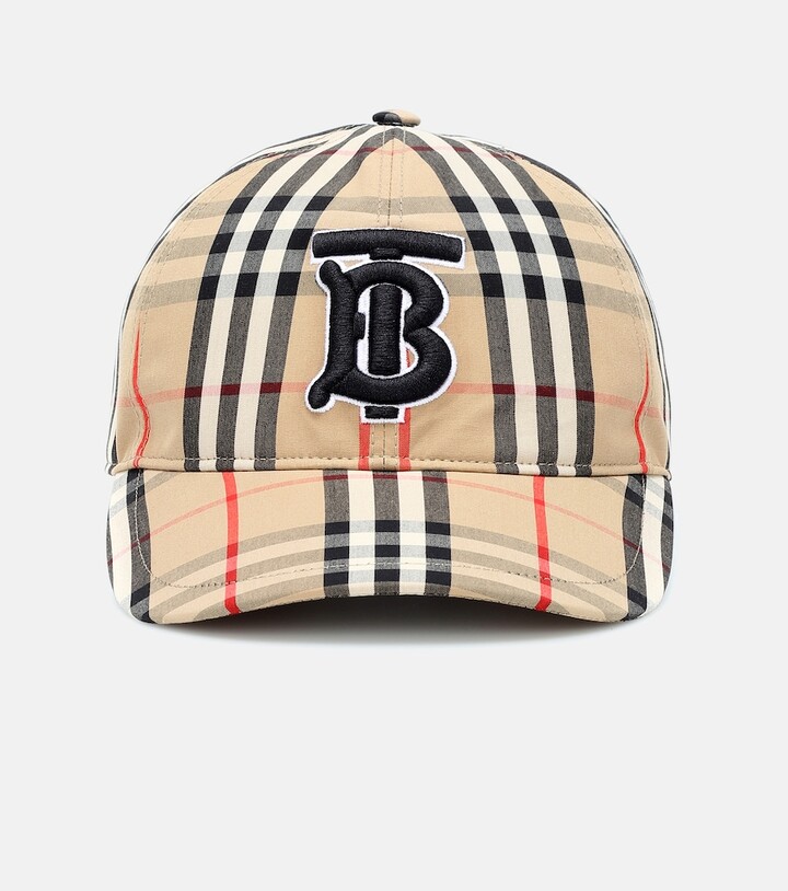 Burberry TB Vintage Check cotton baseball cap - ShopStyle Hats
