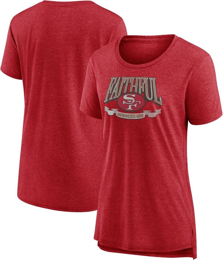 Fanatics Women's Branded Scarlet Distressed San Francisco 49ers Our Pastime  Tri-Blend T-shirt - ShopStyle