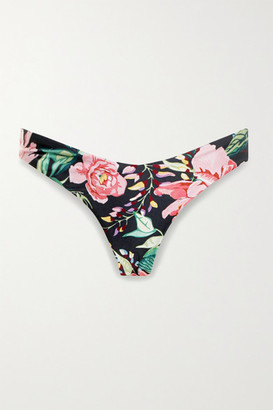 Zimmermann Bellitude Floral-print Bikini Briefs - Navy
