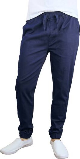 Galaxy By Harvic Slim Fit Basic Stretch Twill Men's Joggers in Navy Blue