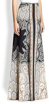 Thumbnail for your product : Etro Paisley-Print Silk Maxi Skirt