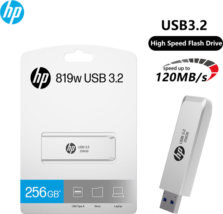 HP 819w USB Flash Drive 3.2 128GB 64GB High Speed Sticks External Storage Metal Pen Drive Creative Personality Car Music