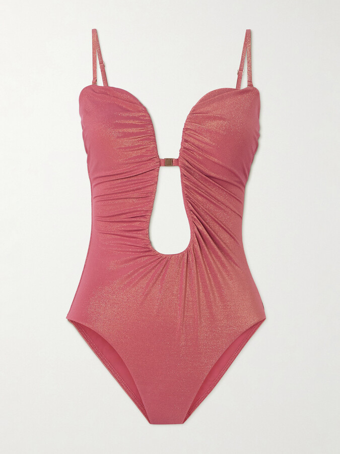 Zimmermann Rhiannon Metallic Strapless Swimsuit - Pink