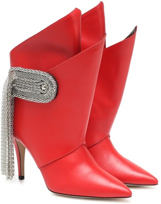 womens red ankle boots uk