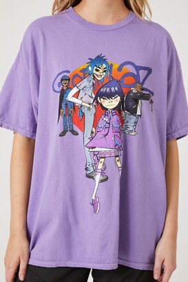 Forever 21 Women's Gorillaz Graphic Cotton T-Shirt in Purple Forever 21 Women's Gorillaz Graphic Cotton T-Shirt in Purple