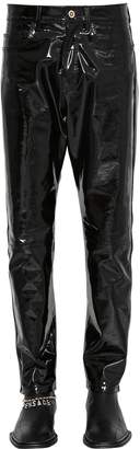 Versace SLIM FIT LEATHER TROUSERS