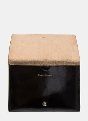 Rick Owens Medium Flat Leather Wallet in Black