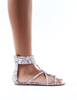Thumbnail for your product : Public Desire Justice Monochrome Snake Strappy Sandals