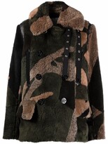 Thumbnail for your product : Sacai Camouflage-Print Shearling Coat