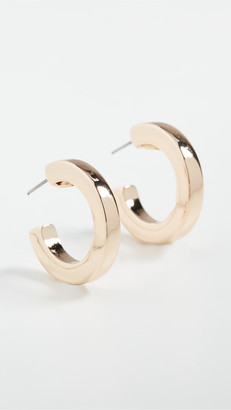 Kenneth Jay Lane Small Polished Gold Open Hoops