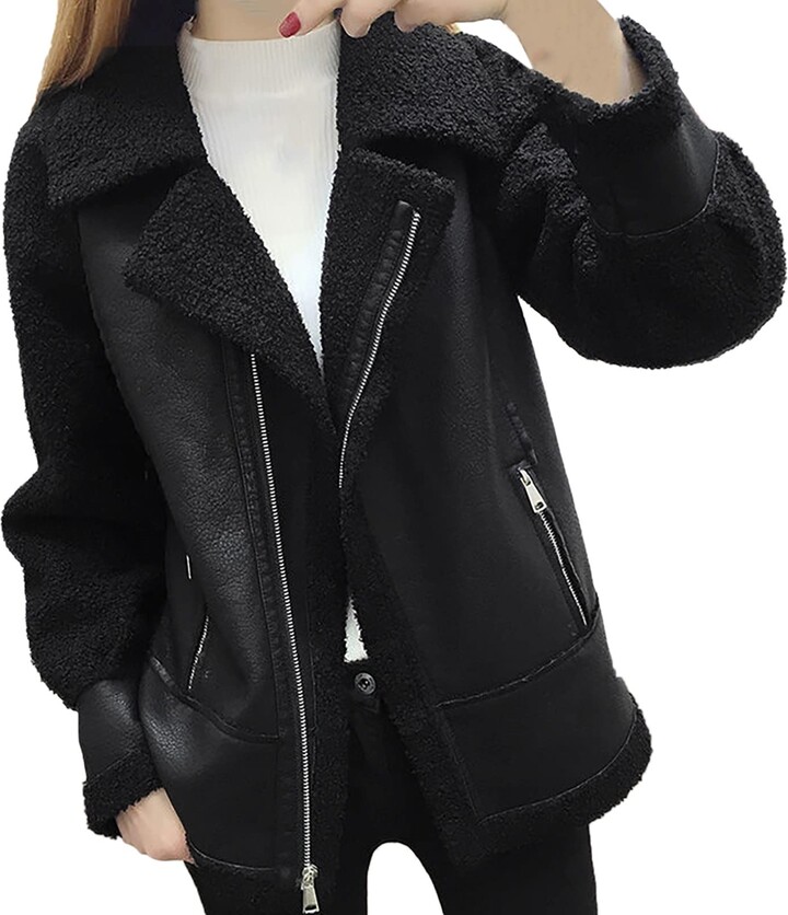 Cocila Women Classic Faux Leather Jacket 2022 Winter Fashion Women PU