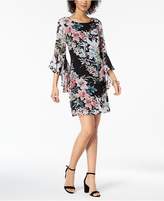 Thumbnail for your product : Connected Bell-Sleeve Floral-Print Chiffon Dress